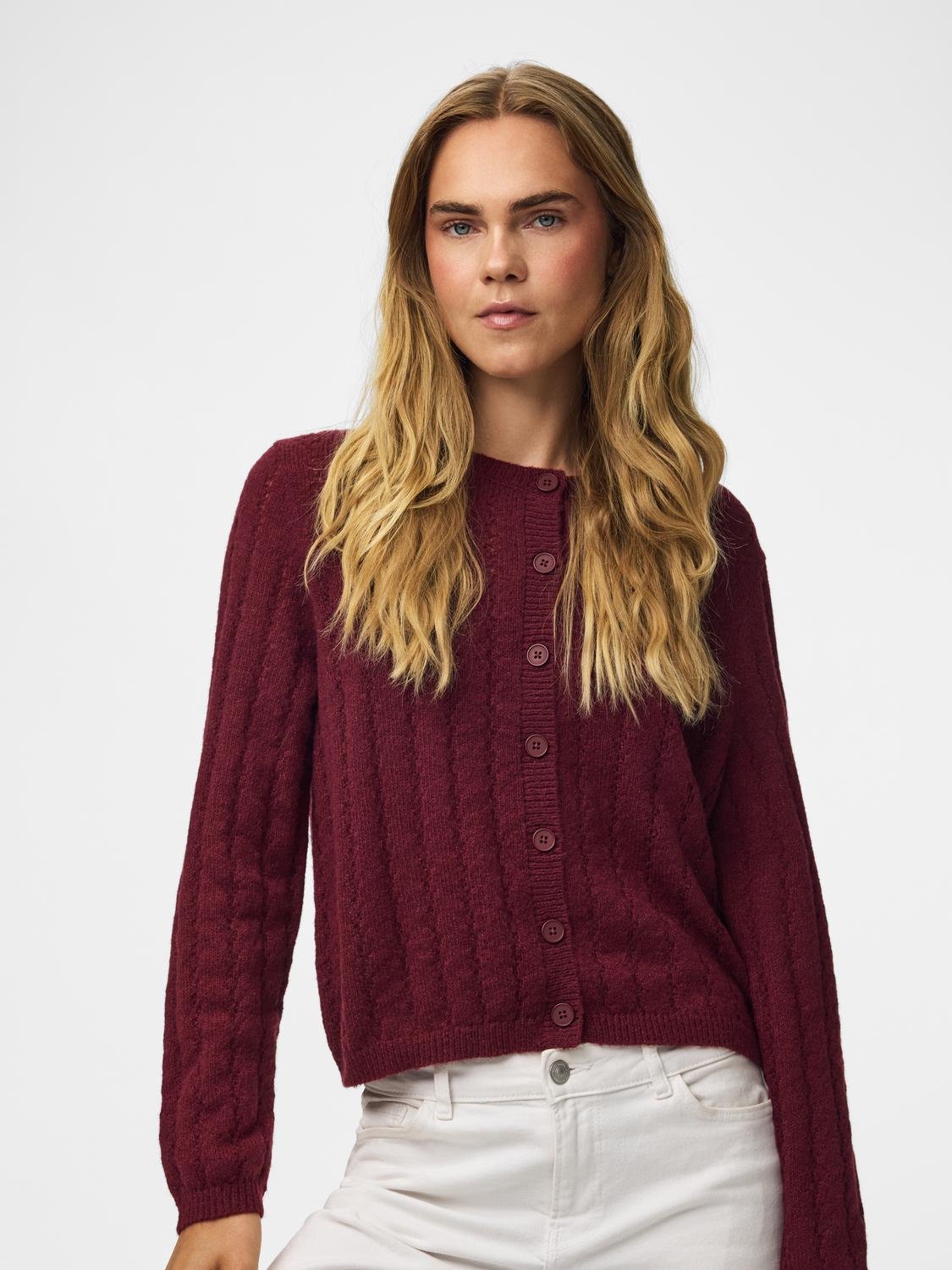 PCADA Knitted Cardigan - Winetasting - VERO MODA & VILA Bergvik